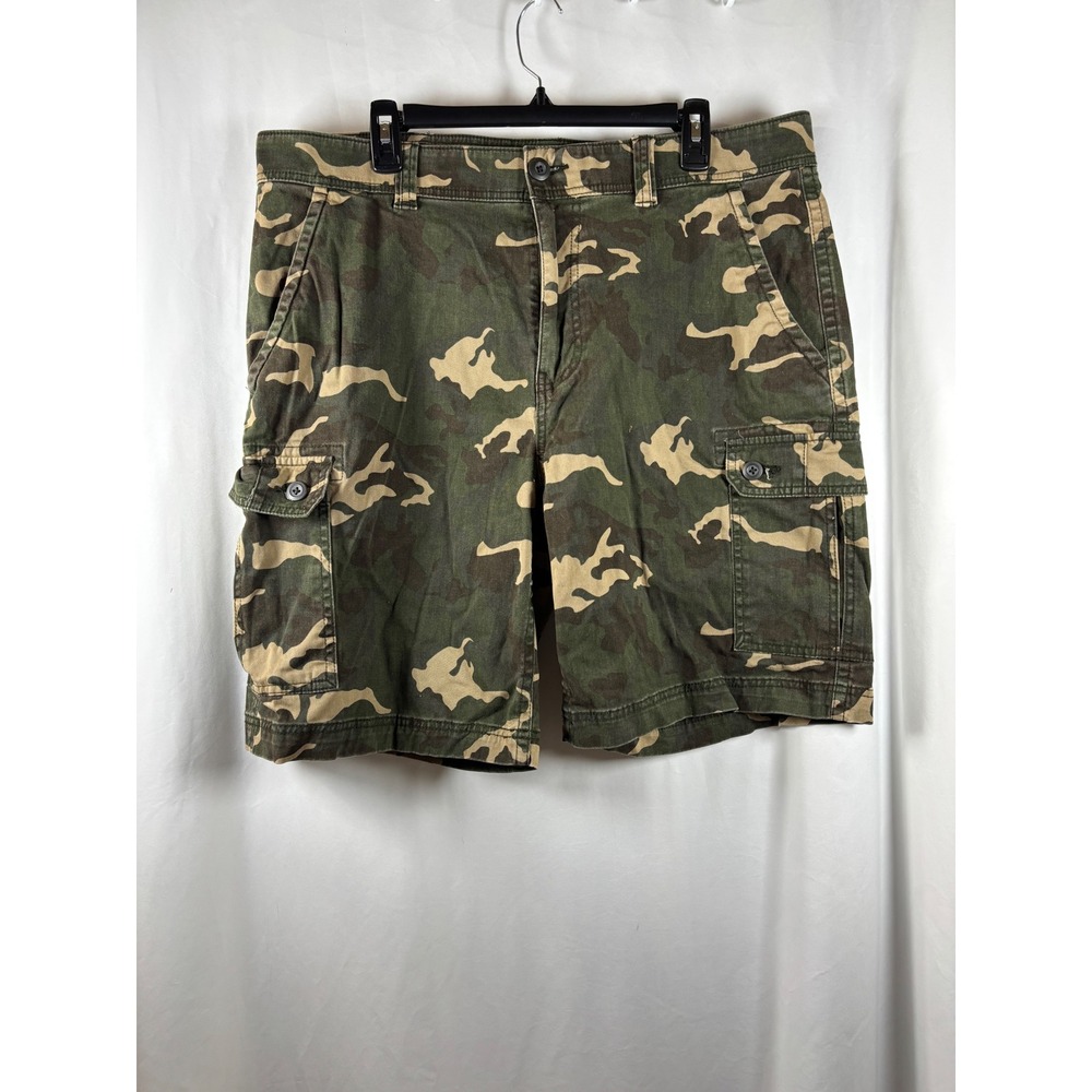 St Johns Bay Mens 38 Camo Cargo Shorts Comfort Stretch Green Camouflage Utility